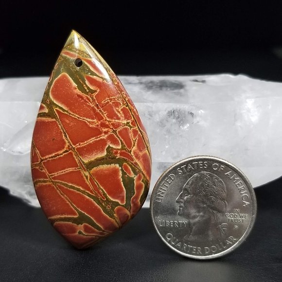 Large Cherry Creek Jasper Drilled Cab * 51.04 x 27.85 x 6.81mm * CCD3D3 - Picture 4 of 10